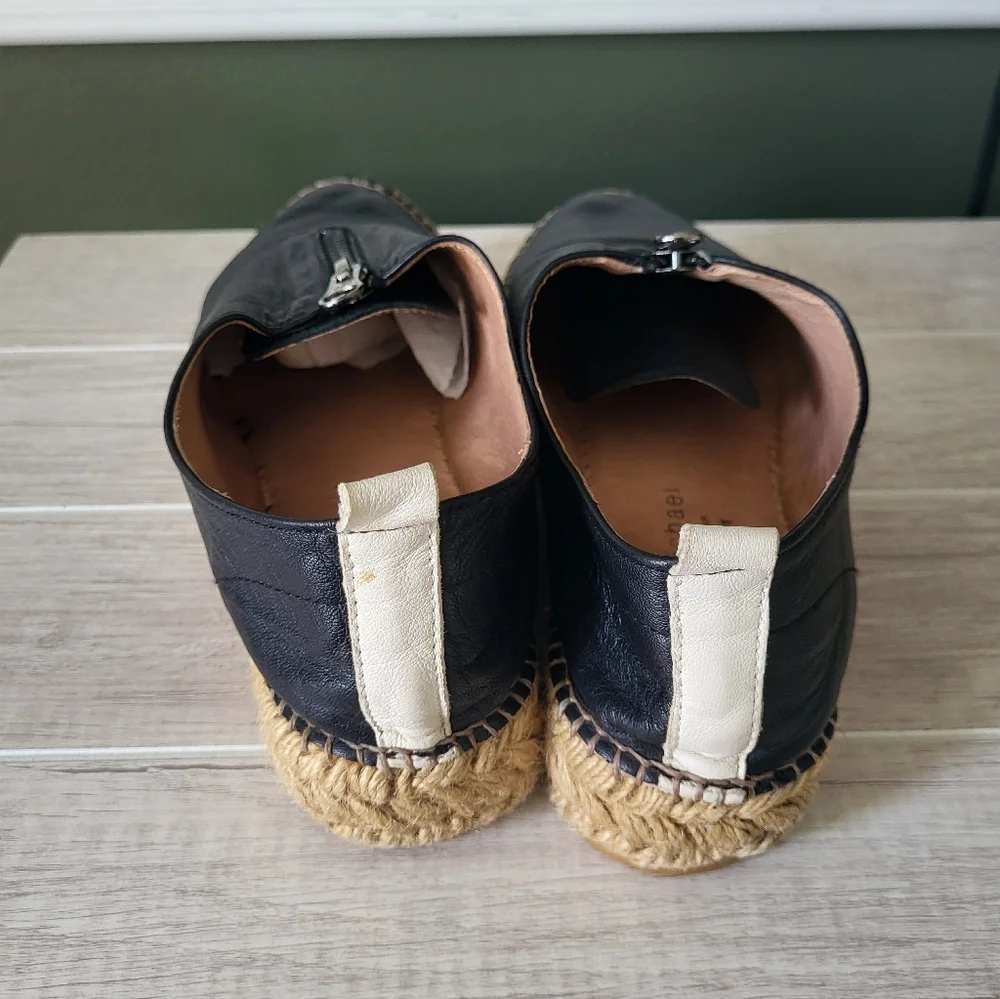 Eric Michael Serena Leather Espadrille Platform Sneakers Black 39‎ EU / 8.5-9 US